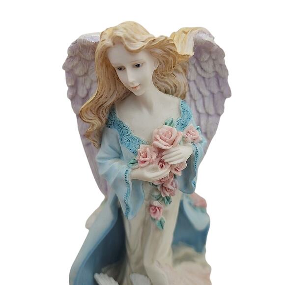 VTG Resin Angel Taper Candle Holder 7" Hand Painted Religious Christianity - Picture 2 of 12